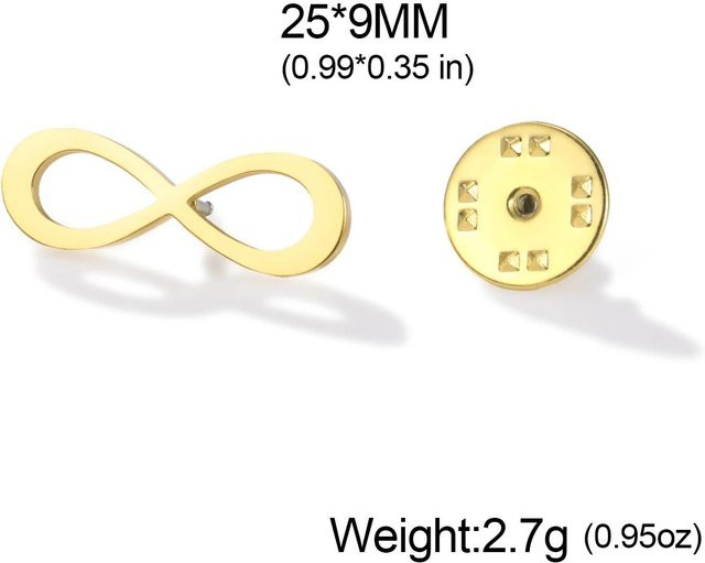 YULIN Brosche Unendlichkeitssymbol, Edelstahl, Gold, Damen - Bild 1