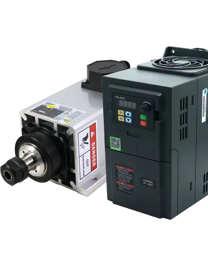 HLTNC Spindelmotor 3,5 kW mit Frequenzumrichter, 24000 U/min, luftgekühlt, einphasig 220 V, zum Fräsen - Bild 6