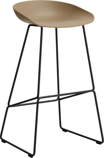 HAY About A Stool AAS 38 Hocker in Braun mit Stahlgestell und Polypropylen-Sitzschale im industriellen Design - Bild 1