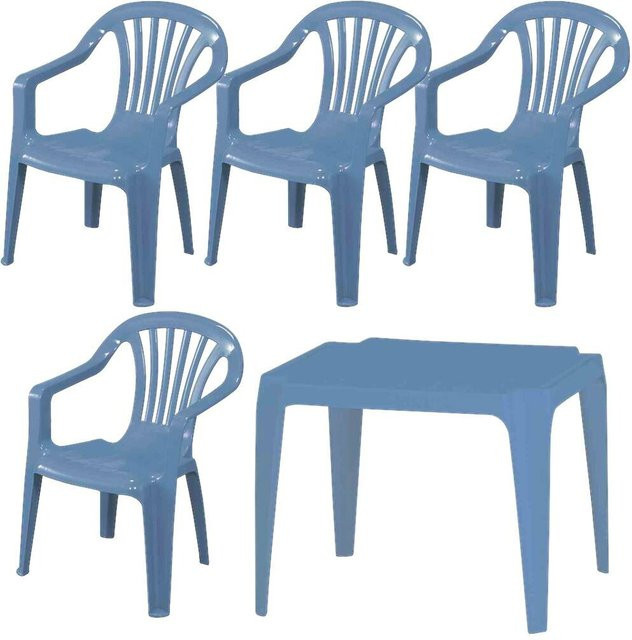 ProGarden Kindermöbel-Set aus Kunststoff in Hellblau, B/H/T: 38 x 53 x 43 cm - Bild 1