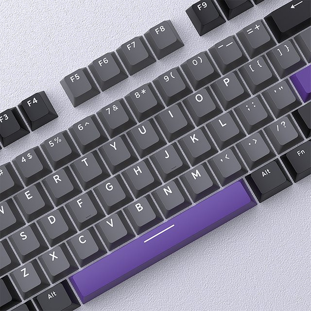 Letter Drive Double Shot PBT Keycaps für mechanische Gaming-Tastaturen mit MX-Schaltern, 126 Tasten, Multicolour - Bild 1