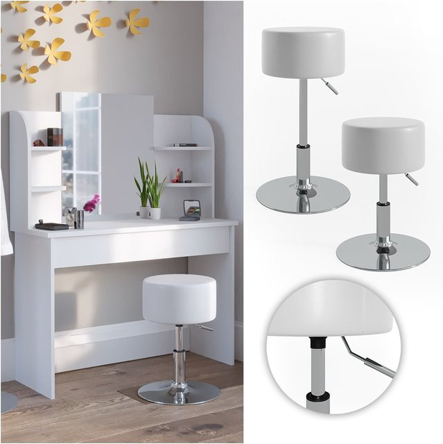 VICCO Design Schminkhocker höhenverstellbar in Weiß - Bild 1