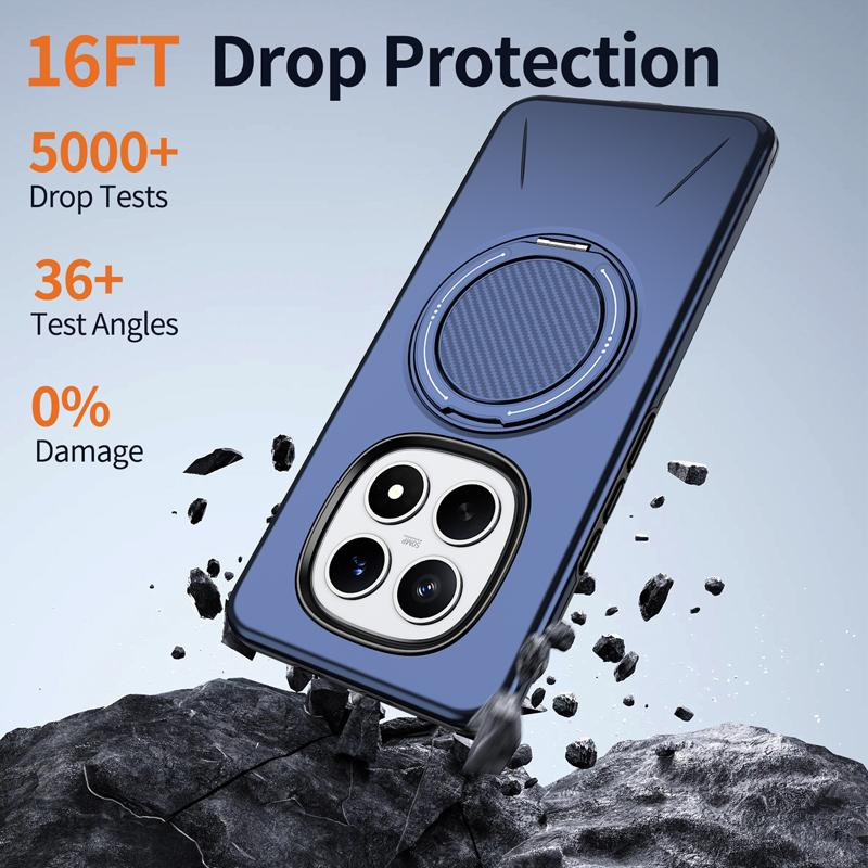 Xiaomi POCO M8 M8 Pro Armor Hülle mit Metallring und Ständer in Blau - Bild 4
