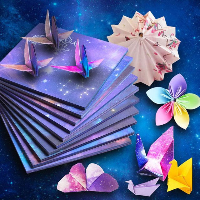 Mehrfarbiges Origami Bastelpapier aus Karton für DIY-Projekte und kreatives Falten - Bild 1
