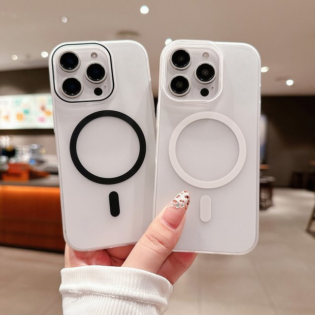 AKABEILA Magnetische Schutzhülle für iPhone 11 bis iPhone 17 Pro Max und 17 Air, Transparent/Weiß, Matt und Durchscheinend, Kompatibel mit MagSafe Wireless Charging - Bild 1