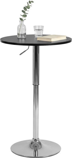 CLP Stehtisch Lamoni rund aus Pappelholz mit Metallgestell, höhenverstellbar und 360 Grad drehbar, Durchmesser: 60 cm - Bild 1