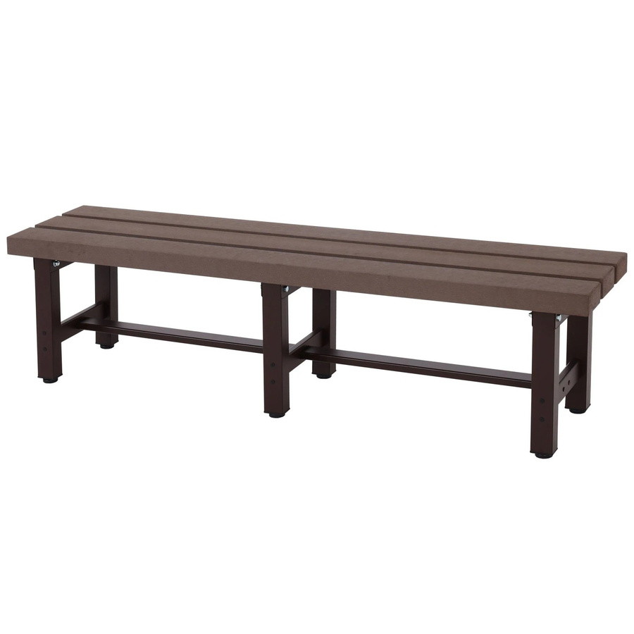 PROREGAL Gartenbank aus WPC und Aluminium in Braun, wetterfest und UV-beständig, H x B x T: 40 x 150 x 34 cm - Bild 2