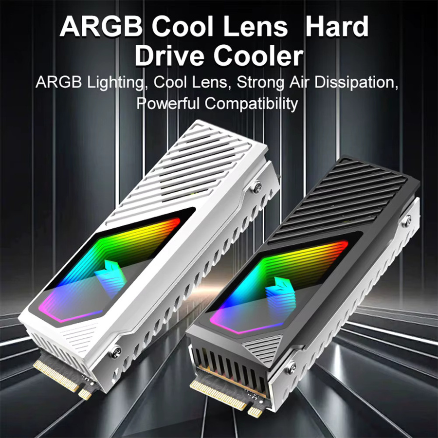 ALLOYSEED M.2 2280 SSD Kühlkörper mit integriertem ARGB Lüfter, Schwarz - Bild 2