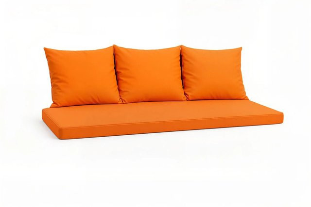 Setgarden Mix Bench Kissen Orange, Bankauflage für 3-Sitzer Bänke, B/T: 160 x 50 cm, H: 4 cm, inklusive 3 Rückenpolster B/T/H: 50 x 56 x 3 cm - Bild 1