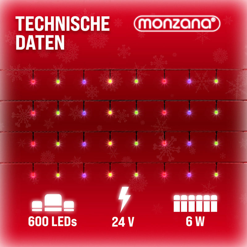 Monzana LED Weihnachts-Lichterkette Mehrfarbig 60 m mit IP44 Schutz - Bild 4