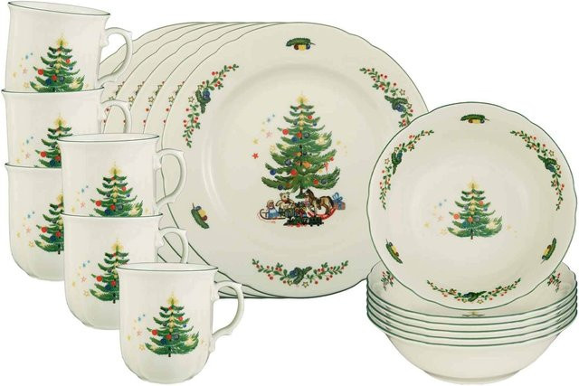 Seltmann Weiden Frühstücks-Set Marieluise Weihnachten aus Porzellan, 18er Set, Weiß - Bild 1