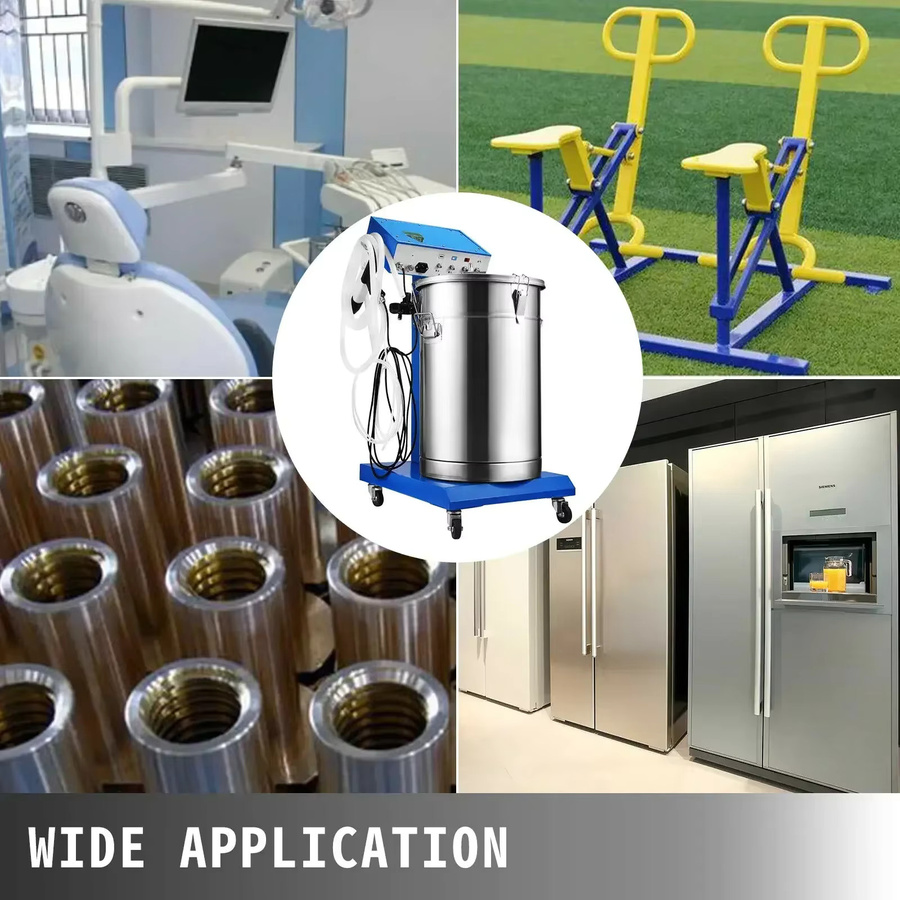 SIHAO WX-958 Elektrostatische Pulverbeschichtungsmaschine aus Edelstahl mit 45L Trichter, 50W Leistung, 0-100KV Spritzpistole und 450g/min Durchflussrate, Farbe: Blau - Bild 3