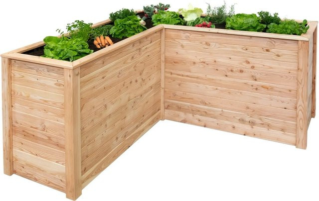 Westmann Hochbeet Klassik aus Lärchenholz in Braun, B/T/H: 170,5 x 170,5 x 84 cm - Bild 1