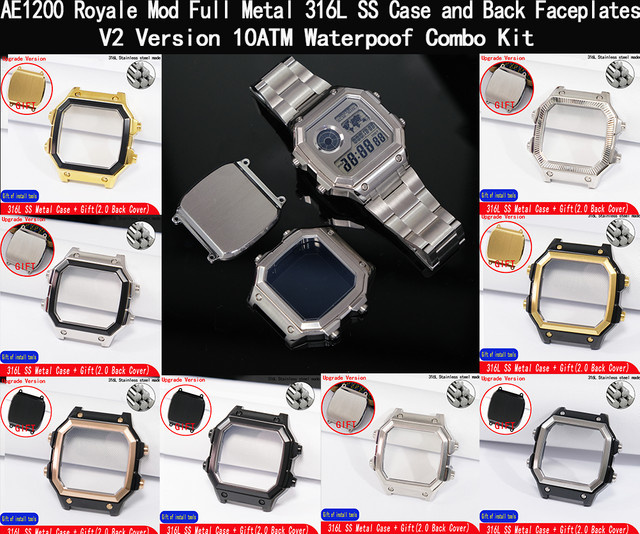 Casio Uhrengehäuse und Rückabdeckung Upgrade Combo, Edelstahl, Unisex - Bild 1