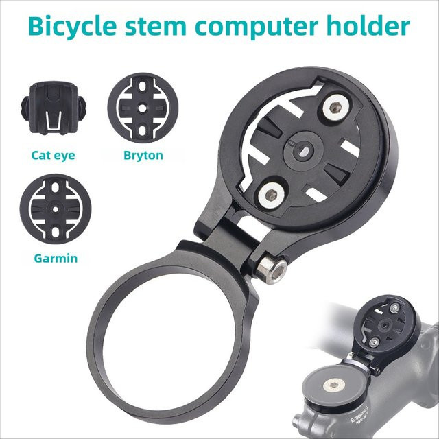 ECIOSL Verstellbarer Fahrradcomputerhalter aus Aluminiumlegierung für Rennrad-Headset-Abdeckungen, Schwarz - Bild 1