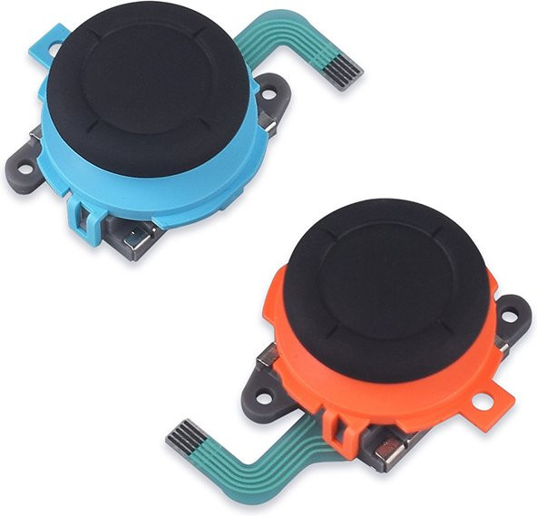 Nintendo Switch Ersatz Thumb Sticks für JoyCon Controller, 3D Joystick Links und Rechts, Orange und Multicolour - Bild 1