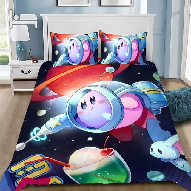Bettwäsche-Set Kirby Star Allies mit Bettbezug und Kissenbezug von Binchi Fitness in Multicolour, B/H: 175 x 220 cm - Bild 1