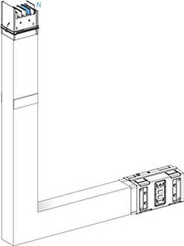 Schneider Electric KSA630DLE43F KSA Winkelelement Brandschott Winkelprofil, 630A, flach PE innen, weiß - Bild 1