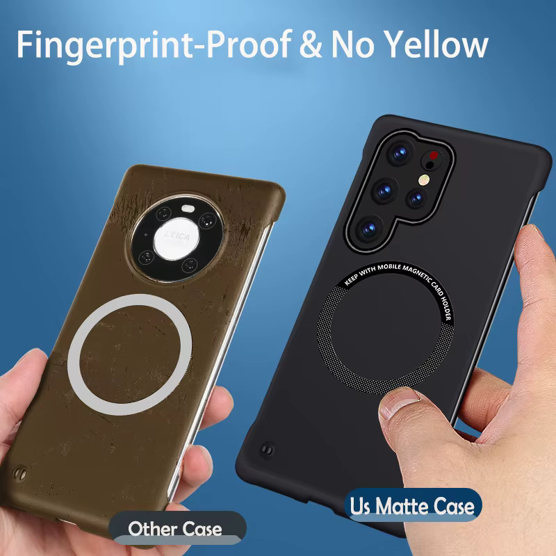 Ultradünne magnetische rahmenlose Handyhülle für Samsung S26 S25 S24 S23 S22 S21 FE Plus Ultra Magsafe Cover in Green - Bild 3