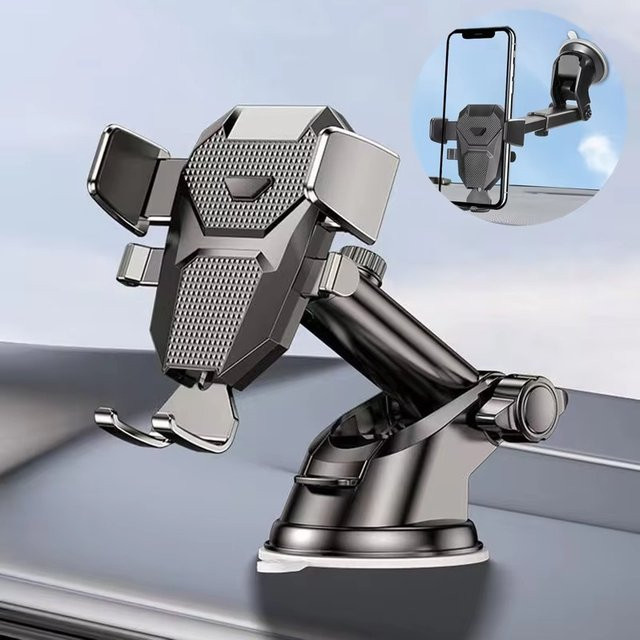 VORILYNEX Sucker Auto-Handyhalterung für das Armaturenbrett in Schwarz mit Saugnapf für iPhone, Xiaomi, Huawei und Realme - Bild 1