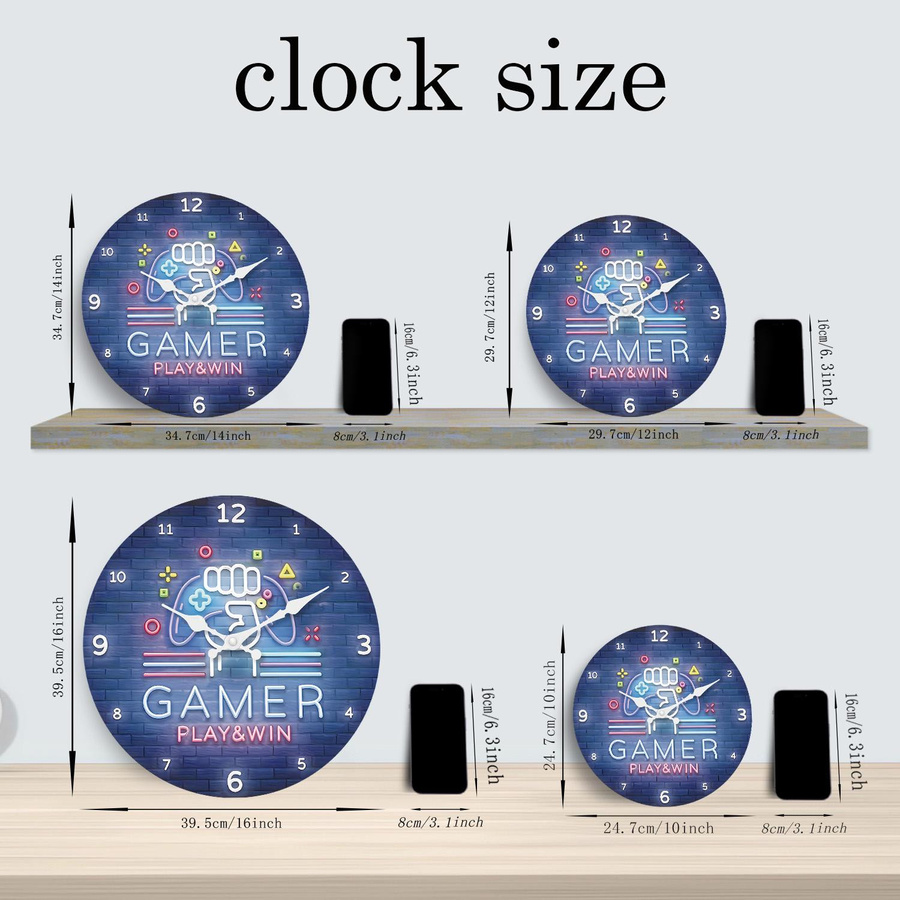 Moderne Wanduhr im Stillleben-Design aus Bambusholz und MDF, kreisförmig, Durchmesser: 25,4 cm - Bild 3