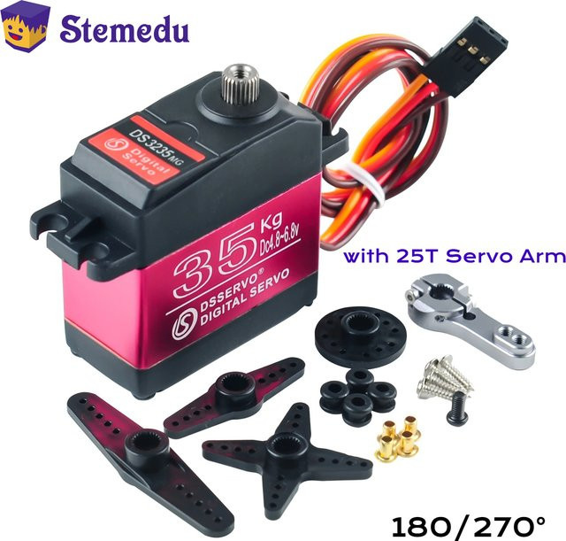 Stemedu Digitales Servo, Vollmetallgetriebe, 35 kg, IP66 Wasserdicht - Bild 1