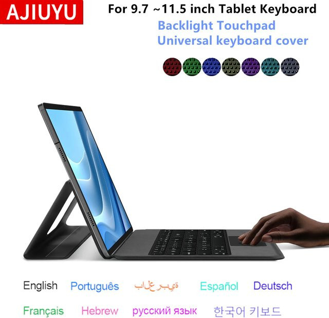 Teclast Smart Tastatur mit Hintergrundbeleuchtung und Touchpad für 10,1 und 11 Zoll Tablets P33 P30 P30T M50 T50 Plus T50plus in Schwarz oder Grau - Bild 1