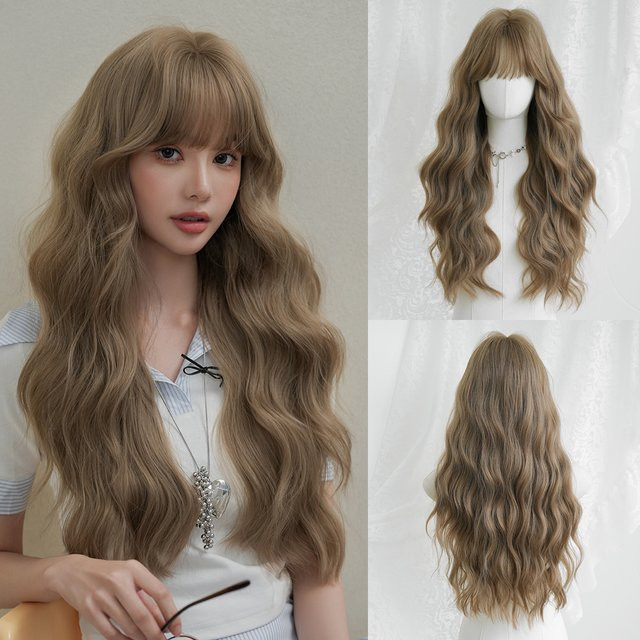 7JHH WIGS Wasserwellen-Perücke, Braun, Synthetisch, Damen - Bild 1