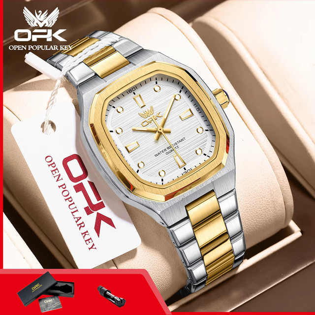 OPK Armbanduhr Quarz, Edelstahl, Weiß, Herren - Bild 1
