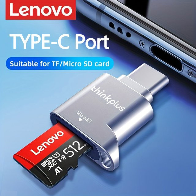 Lenovo D201 Micro-SD-Kartenleser Typ-C in Silber für Laptop und PC - Bild 1