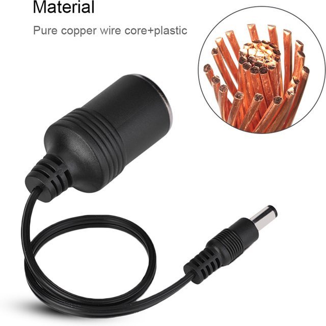 DOACT DC 5,5x2,1mm auf Auto Zigarettenanzünder Buchse Netzteil Kabel in Schwarz - Bild 1
