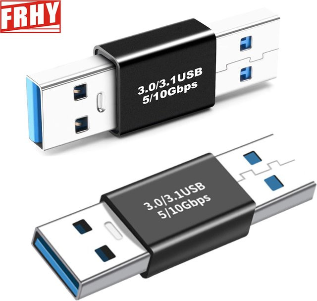 FRHY 2er Set USB 3.0 Stecker auf Buchse Adapter mit 5 Gbit/s High-Speed für SSD und HDD als Verlängerungskabel und Schnellübertragungskonverter für PC und Laptop - Bild 1