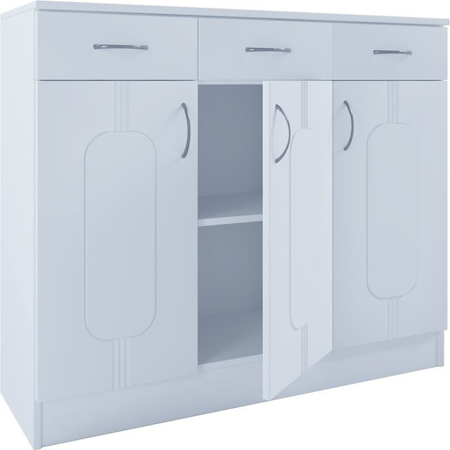 VCM Sideboard Balia Holzkommode mit Drehtüren und Schubladen, H x B x T: 89 x 105 x 36 cm - Bild 1