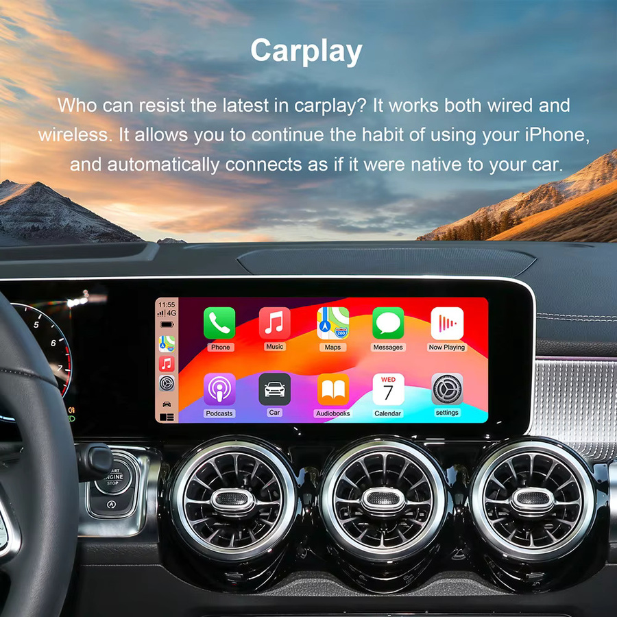 Drahtloses CarPlay und Android Auto Upgrade für Mercedes Benz NTG5.0 C-Klasse GLC W205 V-Klasse W447 in Schwarz - Bild 4