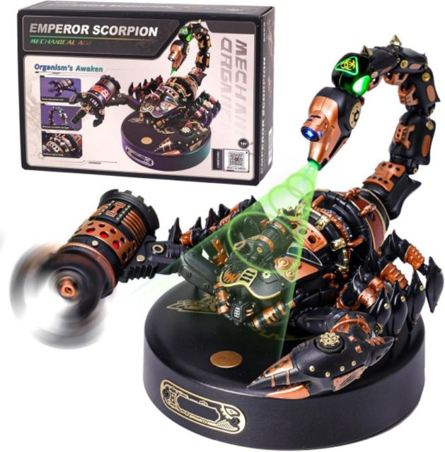 Robotime Rokr 3D Metallpuzzle Kaiser Skorpion, mit LED-Beleuchtung - Bild 1