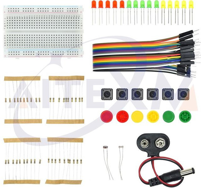 AITEXM ROBOT Starter Kit für Arduino UNO R3 mit Mini Breadboard, LED, Jumper Wire und Button in Multicolor - Bild 1