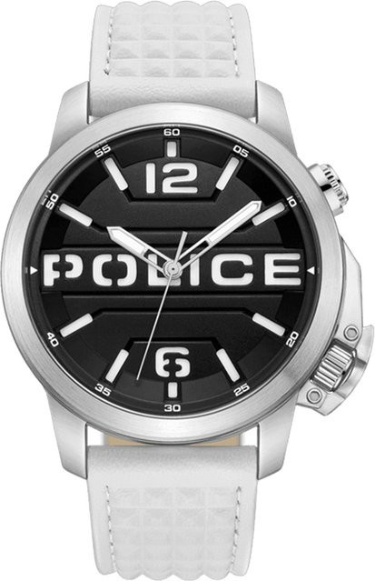 Police Herrenuhr, Automatik, Edelstahl, 44 mm, Leder, Schwarz, 5 ATM - Bild 1