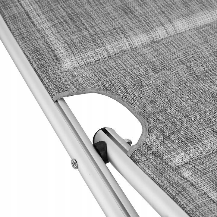 tectake Lorella Aluminium Sonnenliege gepolstert klappbar Grau Meliert B/T/H: 200 x 60,5 x 115 cm - Bild 2