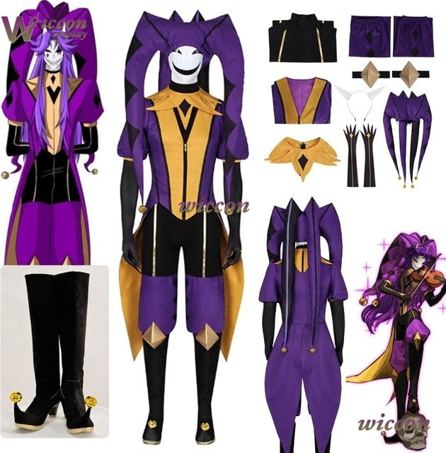 Yesok The Freak Circus-Jester Cosplay, Clown-Outfit Kostüm, Lila - Bild 1