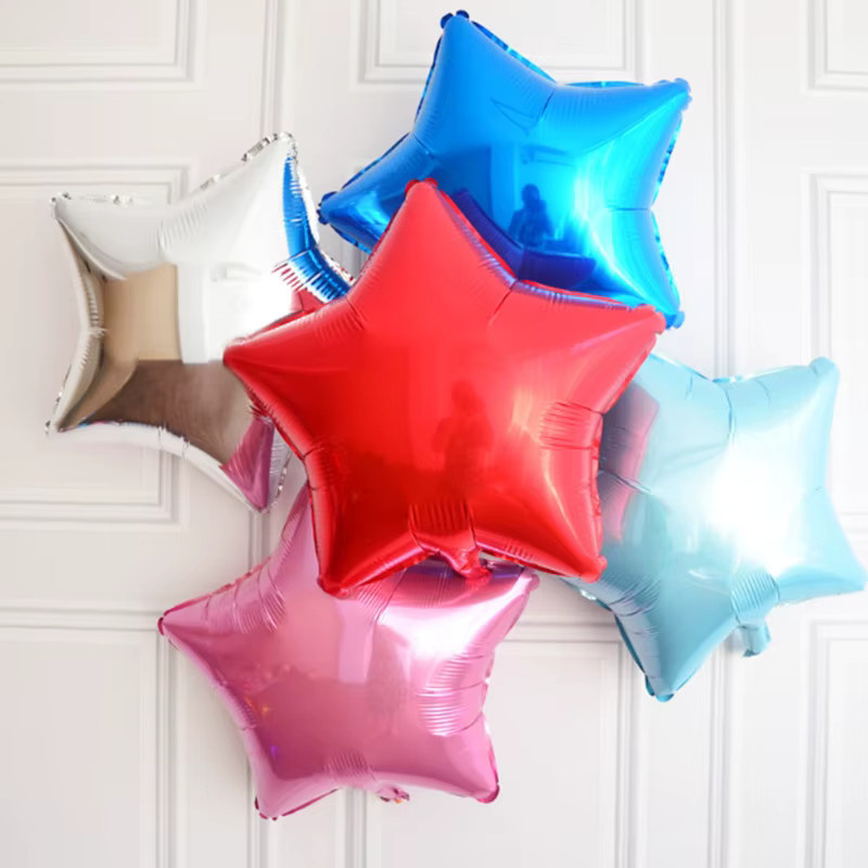 DAWN Fünfzackige Stern Folienballons für Helium, 45,72 cm, Gold und Silber für Geburtstag und Party-Dekoration - Bild 2