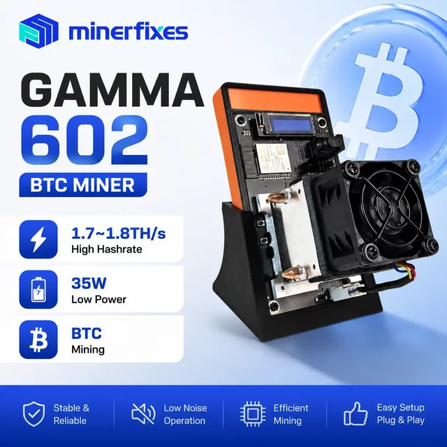 Minerfixes Bitaxe Gamma 602 Bitcoin ASIC Miner SHA256 für Solo-Mining mit 1,7 bis 1,8 TH/s und 35W Ultra-Stromsparmodus - Bild 1