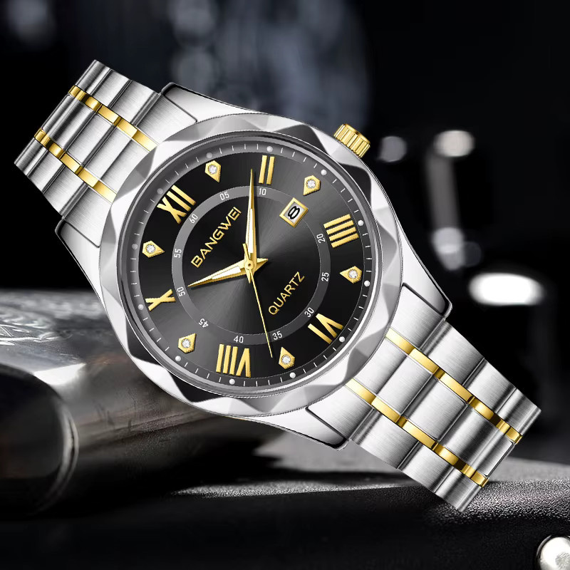 LIGE Armbanduhr Quarz, Edelstahl, Schwarz, Herren, Datum - Bild 2