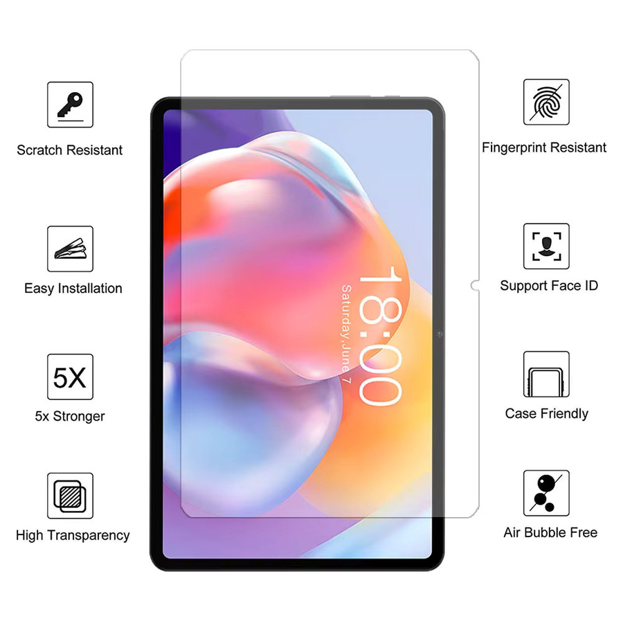 Teclast P40HD Displayschutzfolie aus gehärtetem Glas, 10,1 Zoll, transparent, kratzfest und blasenfrei - Bild 2