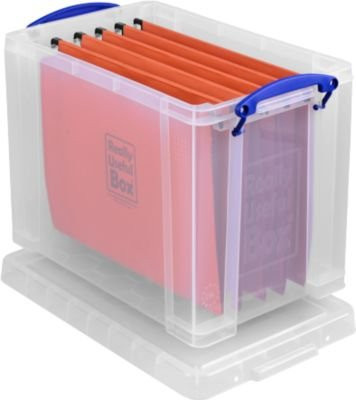 Really Useful Box Transportbox mit Deckel und Klappgriffen, transparent, Volumen 19 l, B: 25,5 cm, T: 39,5 cm, H: 29,0 cm - Bild 1
