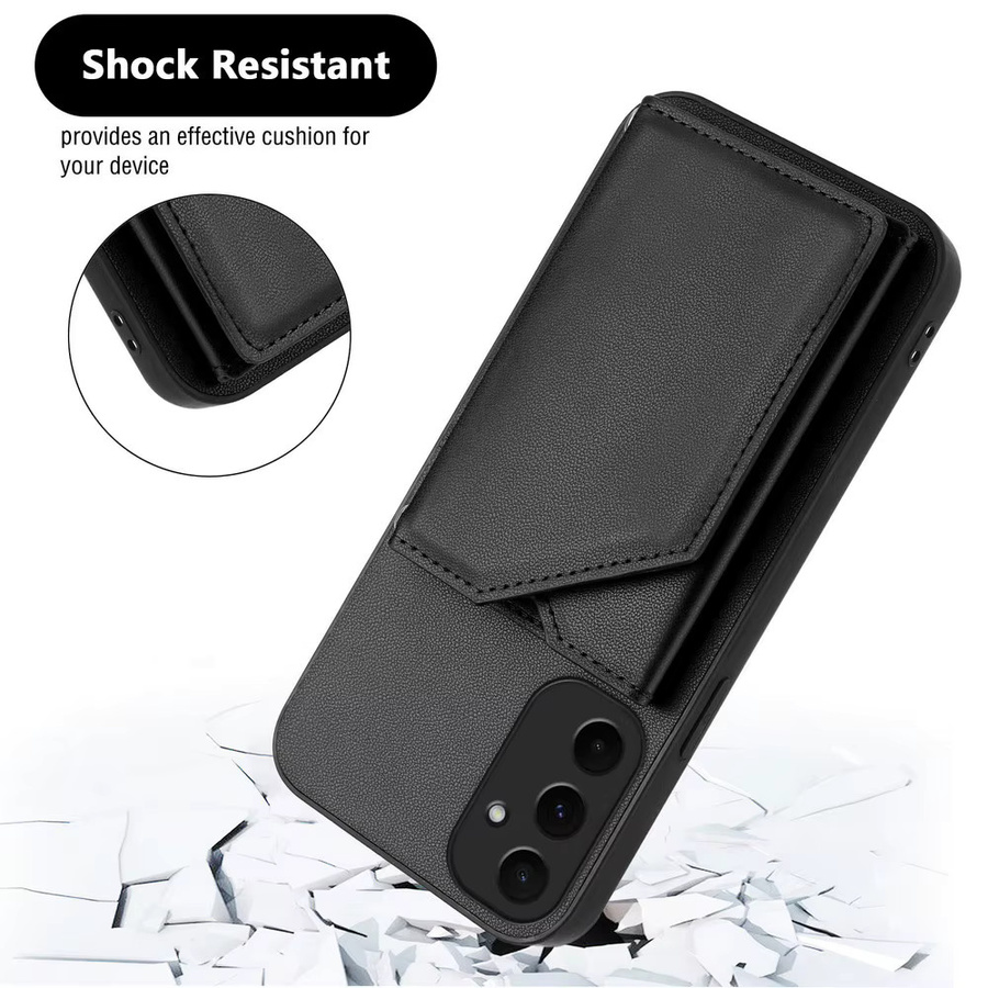 Leder-Brieftasche mit Kartenhalter als Schutzhülle für Samsung Galaxy M55 M35 M15 M16 M06 M12 5G in Lila - Bild 2