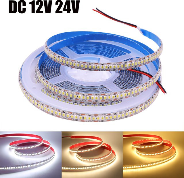 HEGEHE LED-Streifen wasserdicht IP65 SMD 240 120 LEDs/m in Warmweiß/Naturweiß für DC 12V 24V - Bild 1