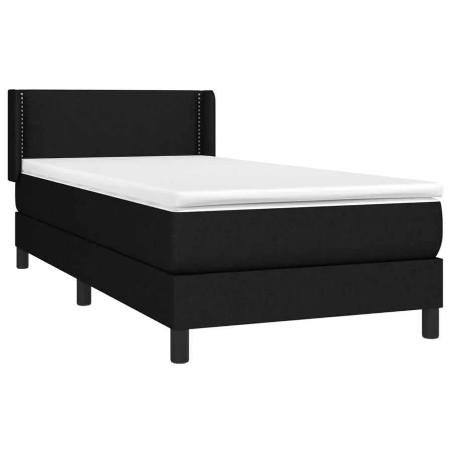 vidaXL Boxspringbett mit Matratze Hybrid-Design in Schwarz und Weiß, B/T/H: 90 x 200 cm - Bild 2