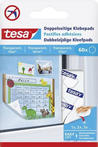 TESA Doppelseitige Klebepads Transparent 60 Stück - Bild 1