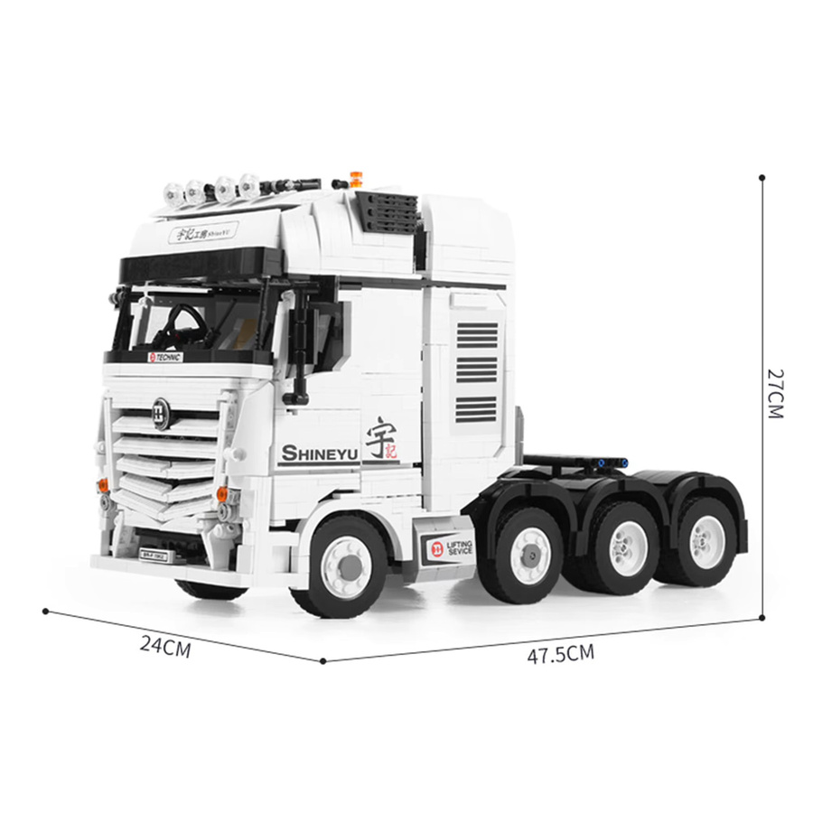 inhaw Traktor-Kopfteil mit LKW-Container-Bausteinen, 1:10, rosa, weiß - Bild 4