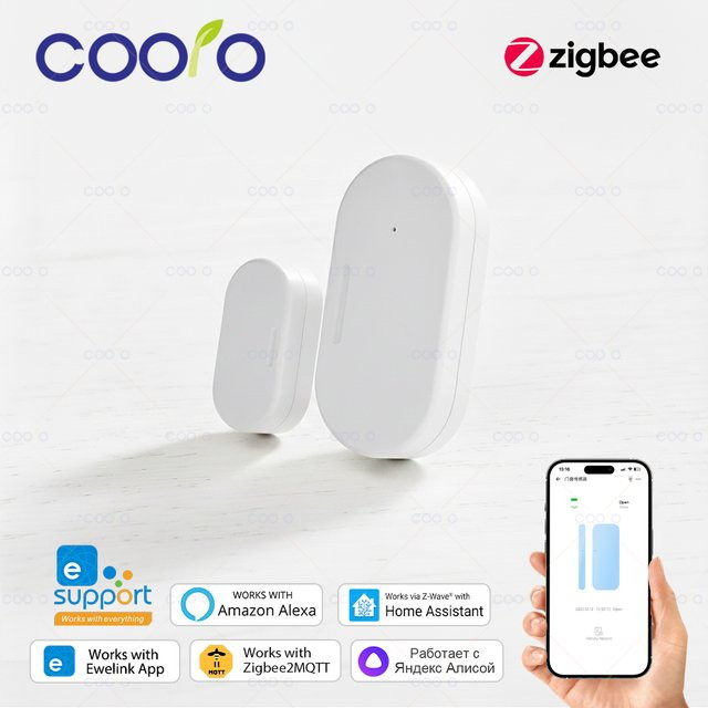 Ewelink Zigbee 3.0 Türsensor und Fensterkontakt in Weiß für Sicherheitsalarme, kompatibel mit Zigbee2MQTT und Home Assistant - Bild 1